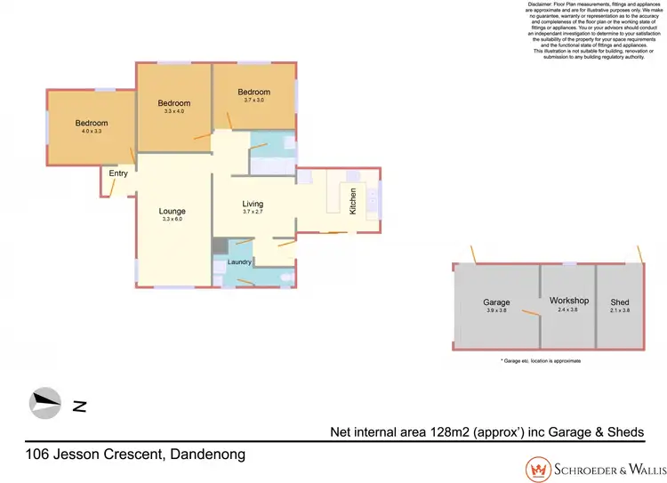 Floorplan of Homely house listing, 106 Jesson Crescent, Dandenong VIC 3175