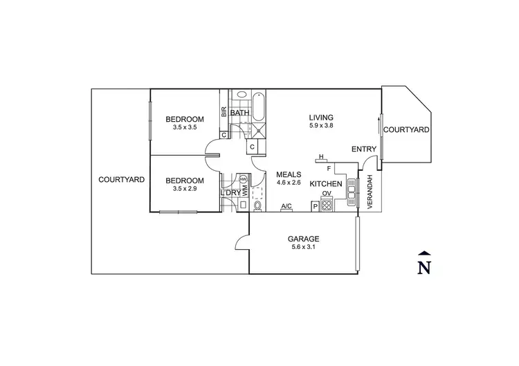 Floorplan of Homely villa listing, 8/301 Warrigal Road, Cheltenham VIC 3192