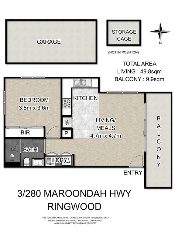 Floorplan of Homely apartment listing, 3/280 Maroondah Highway, Ringwood VIC 3134