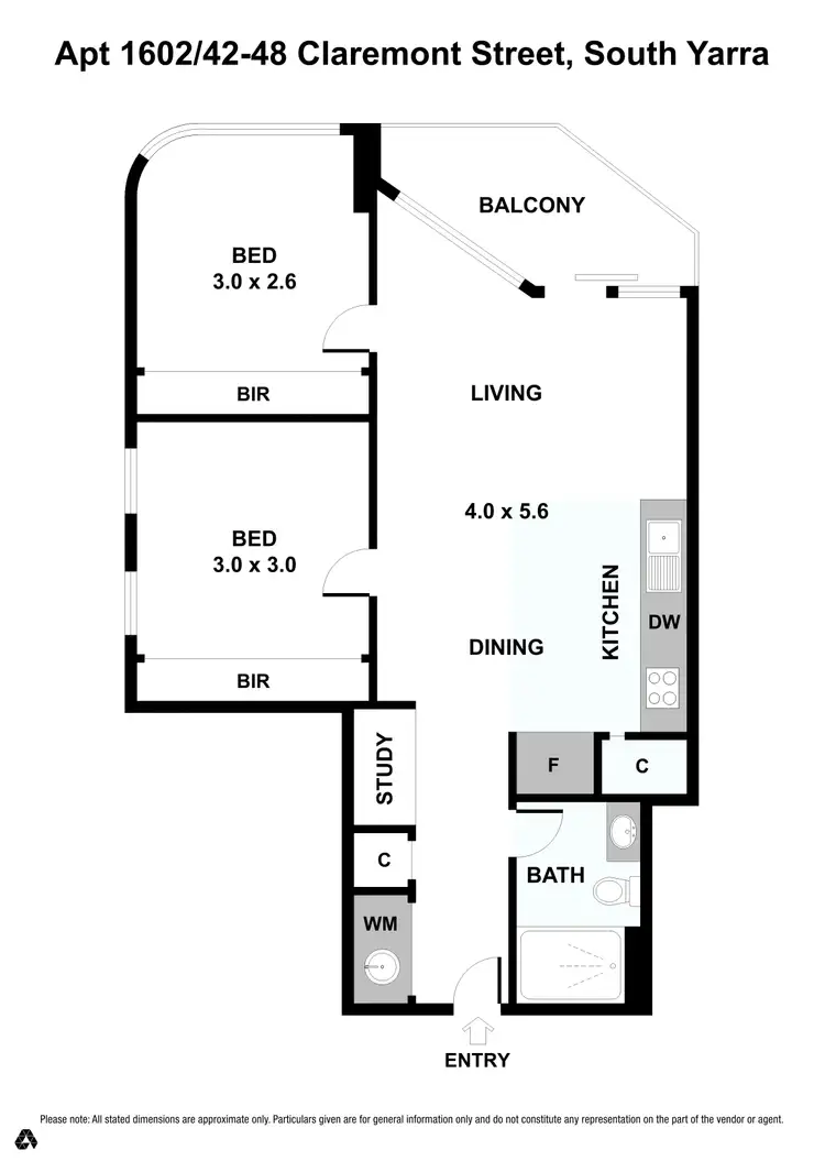 Floorplan of Homely apartment listing, 1602/42-48 Claremont Street, South Yarra VIC 3141