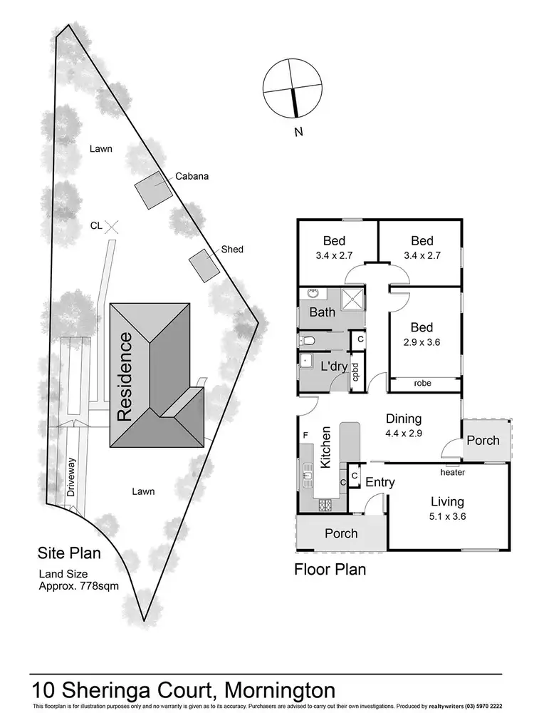 Floorplan of Homely house listing, 10 Sheringa Court, Mornington VIC 3931