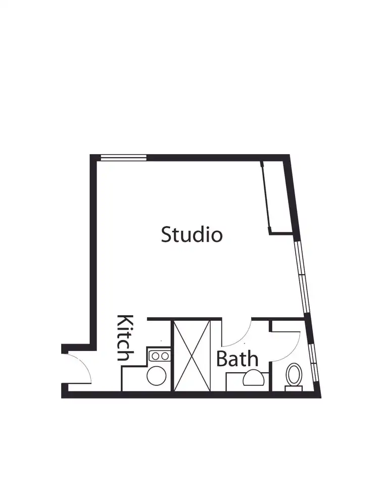 Floorplan of Homely studio listing, 108/25 Hotham Street, East Melbourne VIC 3002