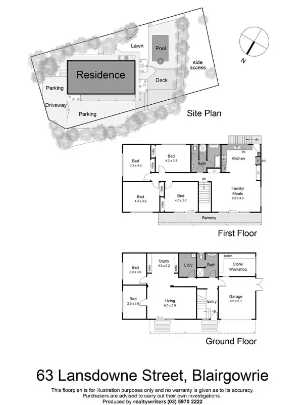 Floorplan of Homely house listing, 63 Lansdowne Street, Blairgowrie VIC 3942