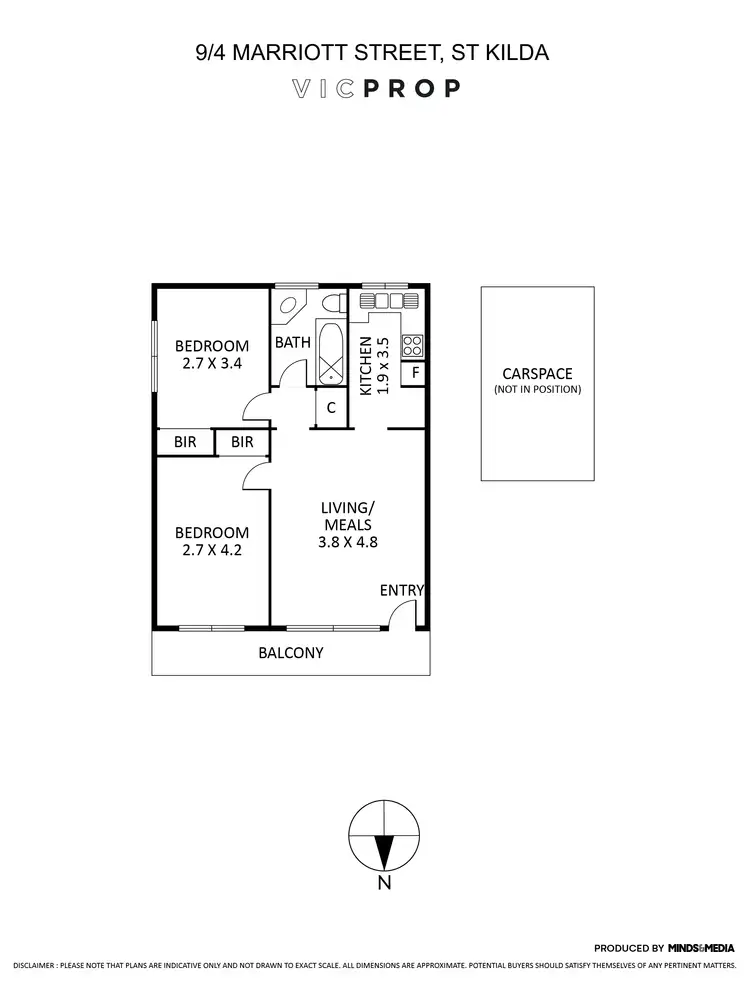 Floorplan of Homely apartment listing, 9/4 Marriott Street, St Kilda VIC 3182