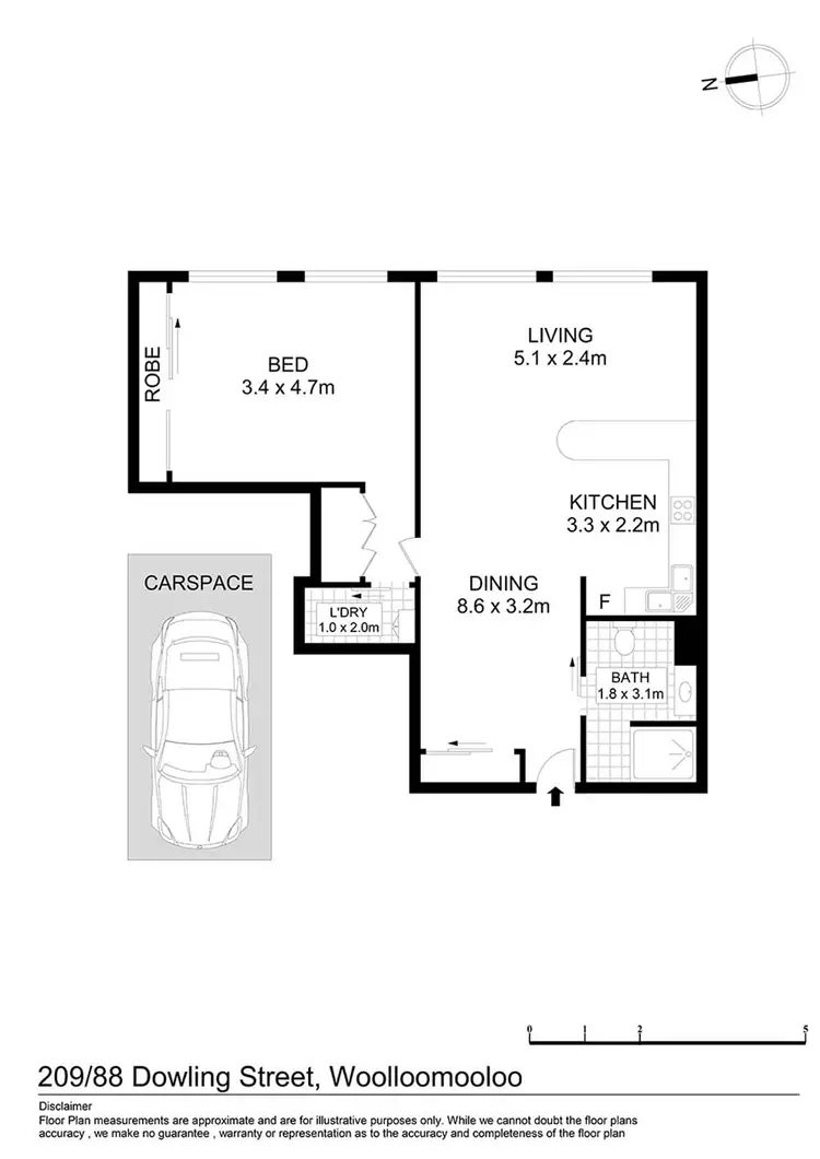 Floorplan of Homely apartment listing, 209/88 Dowling Street, Woolloomooloo NSW 2011