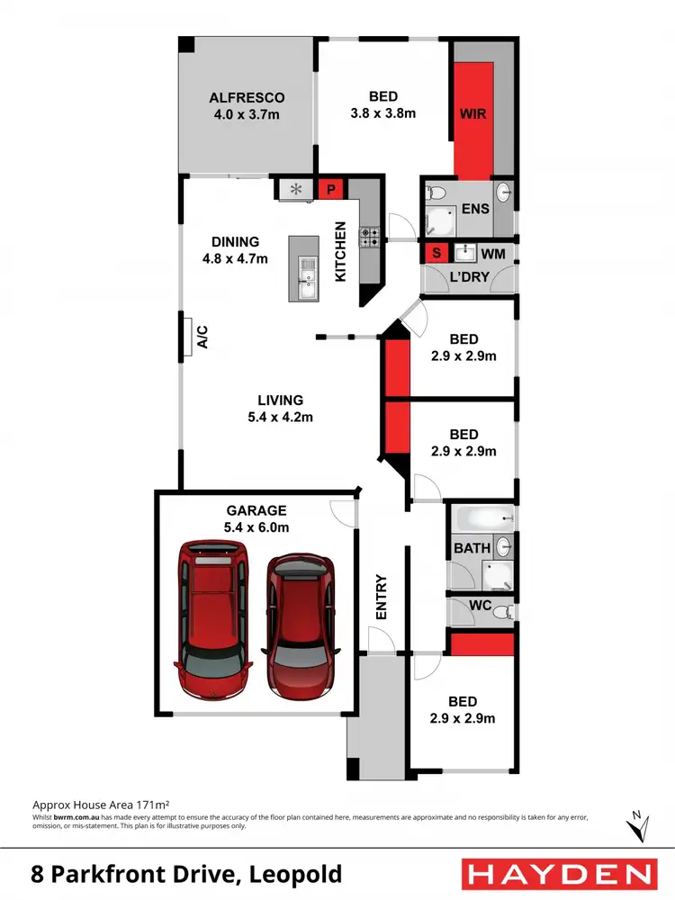 Floorplan of Homely house listing, 8 Parkfront Drive, Leopold VIC 3224