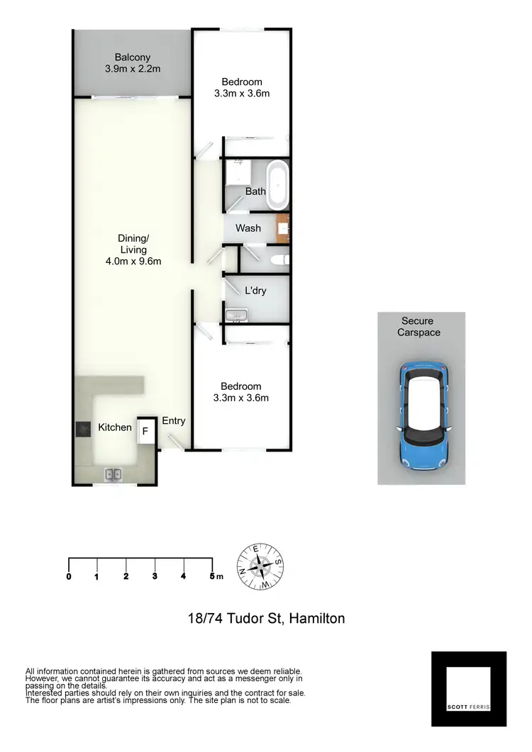 Floorplan of Homely apartment listing, 18/74 Tudor Street, Hamilton NSW 2303