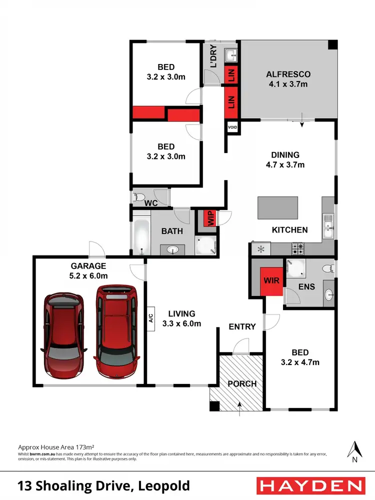 Floorplan of Homely house listing, 13 Shoaling Drive, Leopold VIC 3224