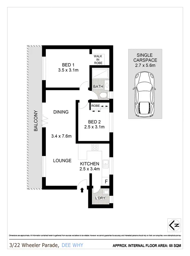 Floorplan of Homely apartment listing, 3/22 Wheeler Parade, Dee Why NSW 2099