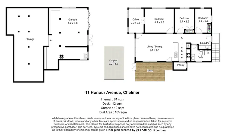 Floorplan of Homely house listing, 11 Honour Avenue, Chelmer QLD 4068