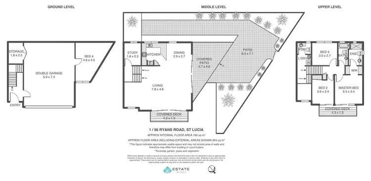 Floorplan of Homely townhouse listing, 1/56 Ryans Road, St Lucia QLD 4067