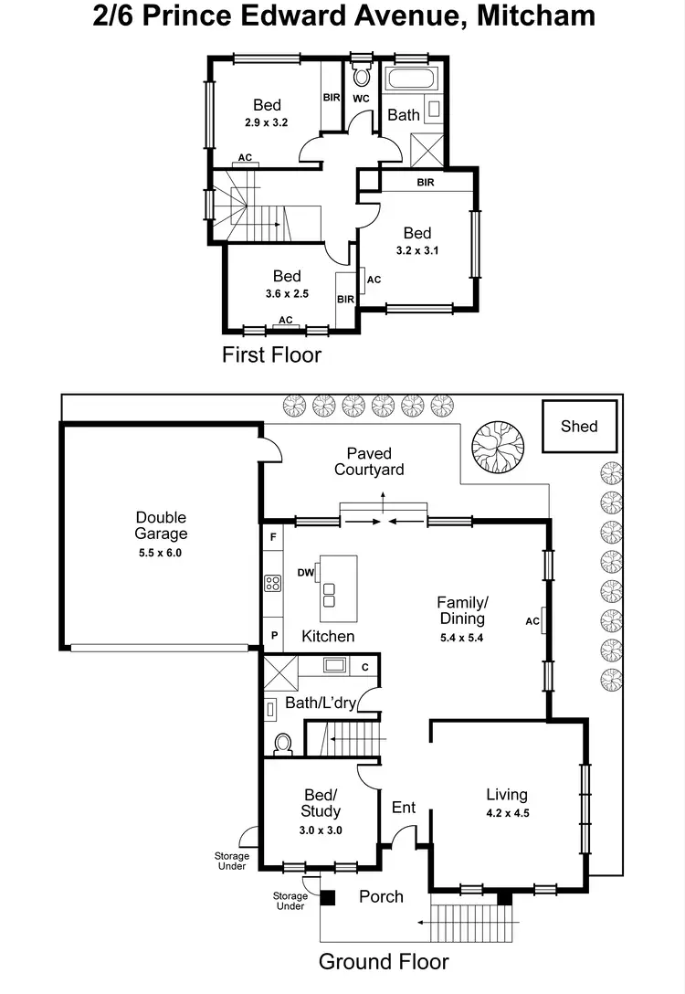 Floorplan of Homely townhouse listing, 2/6 Prince Edward Avenue, Mitcham VIC 3132
