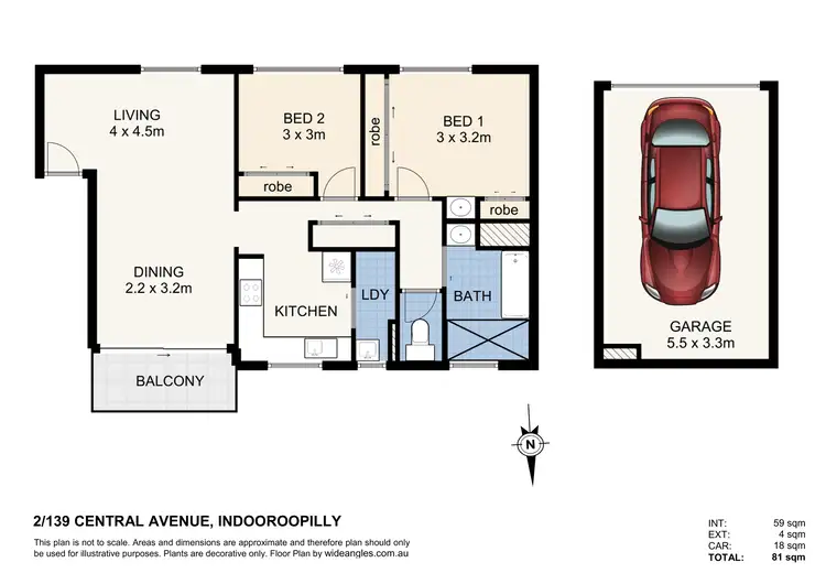 Floorplan of Homely unit listing, 2/139 Central Avenue, Indooroopilly QLD 4068
