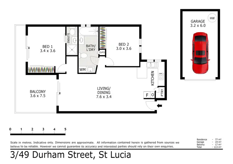 Floorplan of Homely unit listing, 3/49 Durham Street, St Lucia QLD 4067