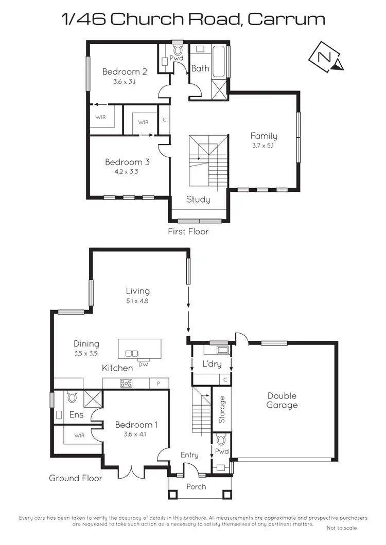 Floorplan of Homely townhouse listing, 1/46 Church Road, Carrum VIC 3197