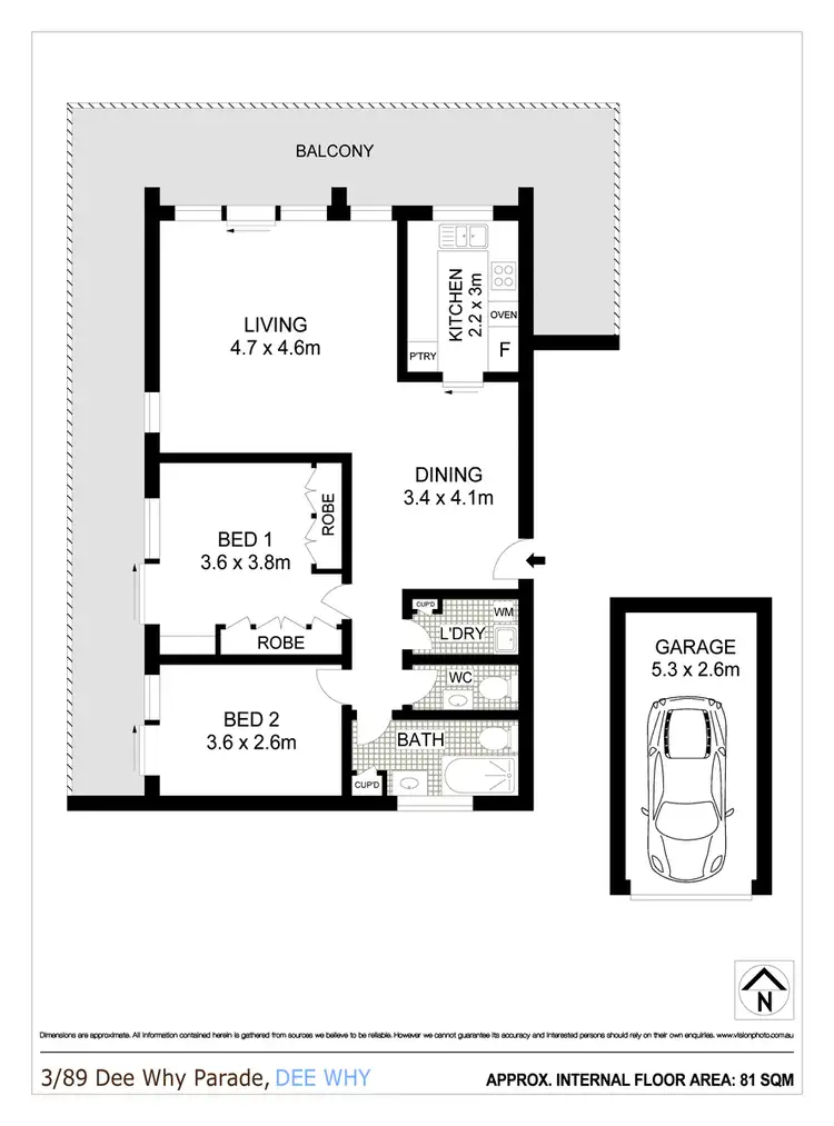 Floorplan of Homely apartment listing, 3/89 Dee Why Parade, Dee Why NSW 2099