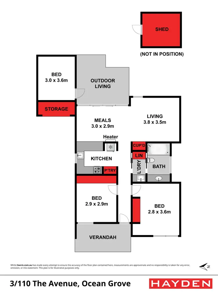 Floorplan of Homely unit listing, 3/110 The Avenue, Ocean Grove VIC 3226