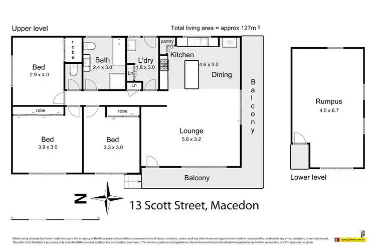 Floorplan of Homely house listing, 13 Scott Street, Macedon VIC 3440