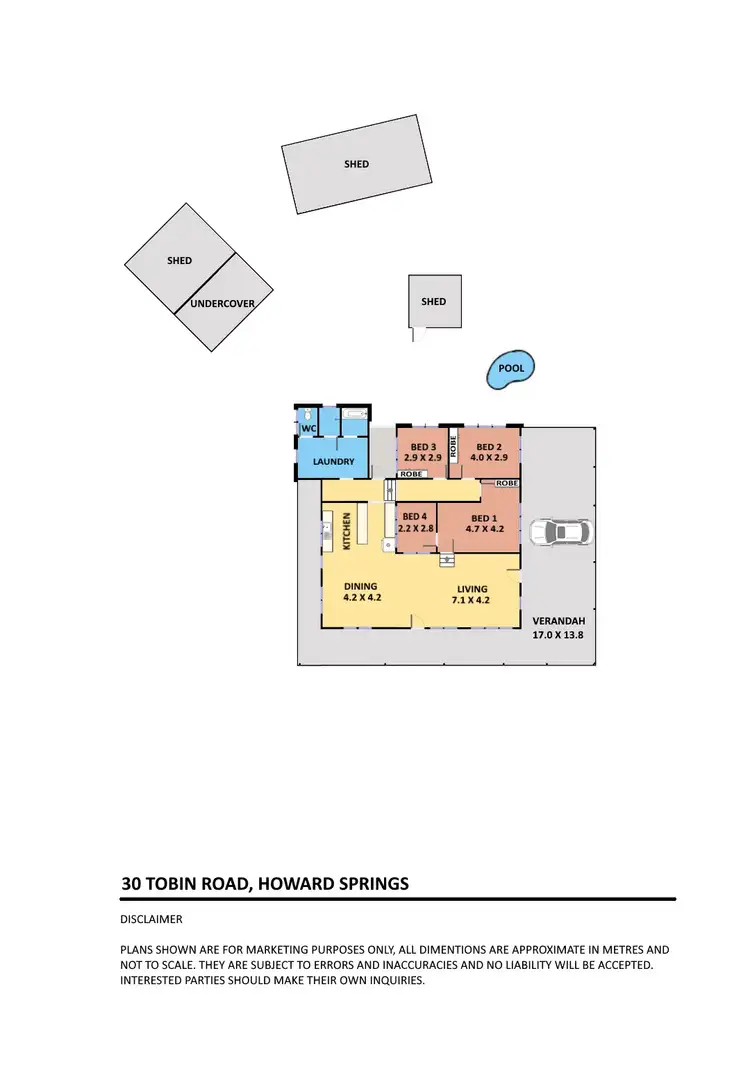 Floorplan of Homely rural property listing, 30 Tobin Road, Howard Springs NT 835