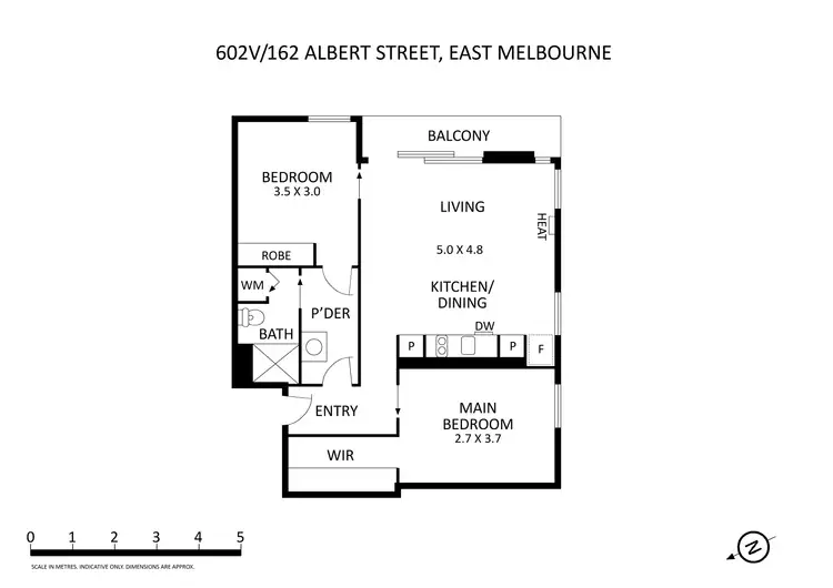 Floorplan of Homely apartment listing, 602V/162 Albert Street, East Melbourne VIC 3002