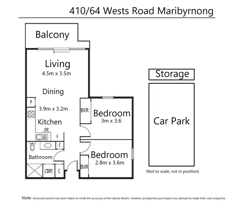 Floorplan of Homely apartment listing, 410/64 Wests Road, Maribyrnong VIC 3032