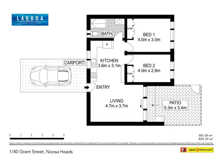 Floorplan of Homely unit listing, 1/40-42 Grant Street, Noosa Heads QLD 4567