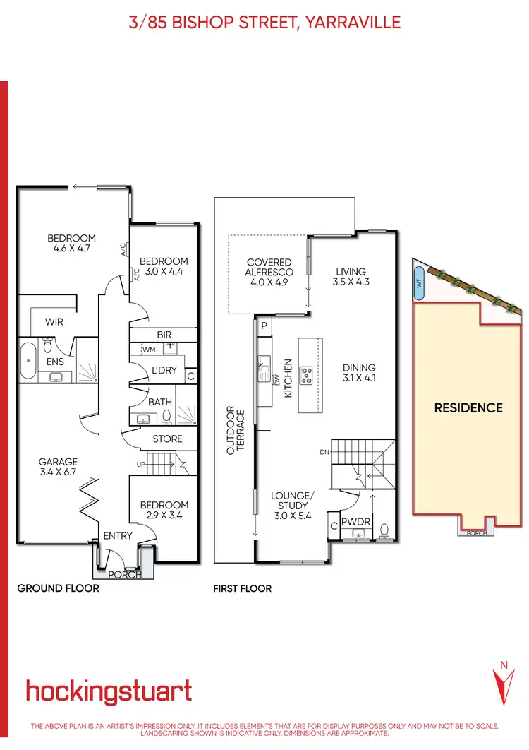 Floorplan of Homely townhouse listing, 3/85 Bishop Street, Yarraville VIC 3013