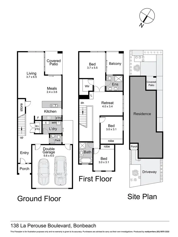 Floorplan of Homely townhouse listing, 138 La Perouse Boulevard, Bonbeach VIC 3196