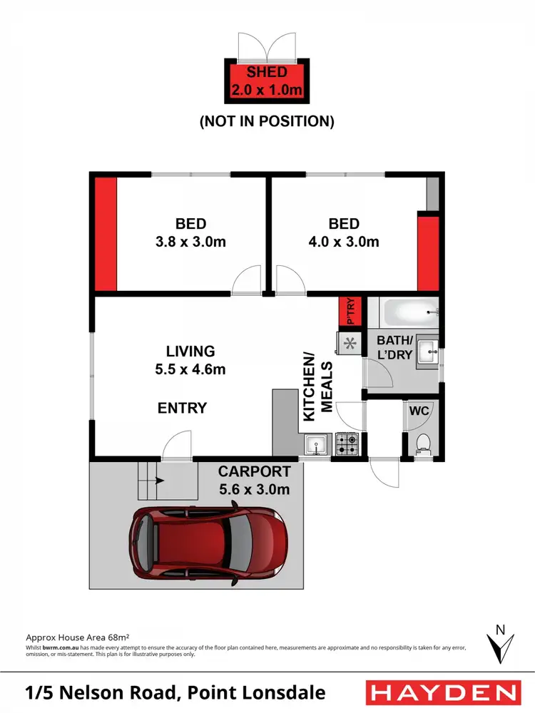 Floorplan of Homely unit listing, 1/5 Nelson Road, Point Lonsdale VIC 3225