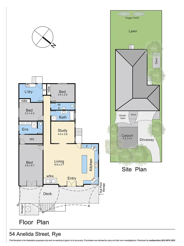 Floorplan of Homely house listing, 54 Anelida Street, Rye VIC 3941
