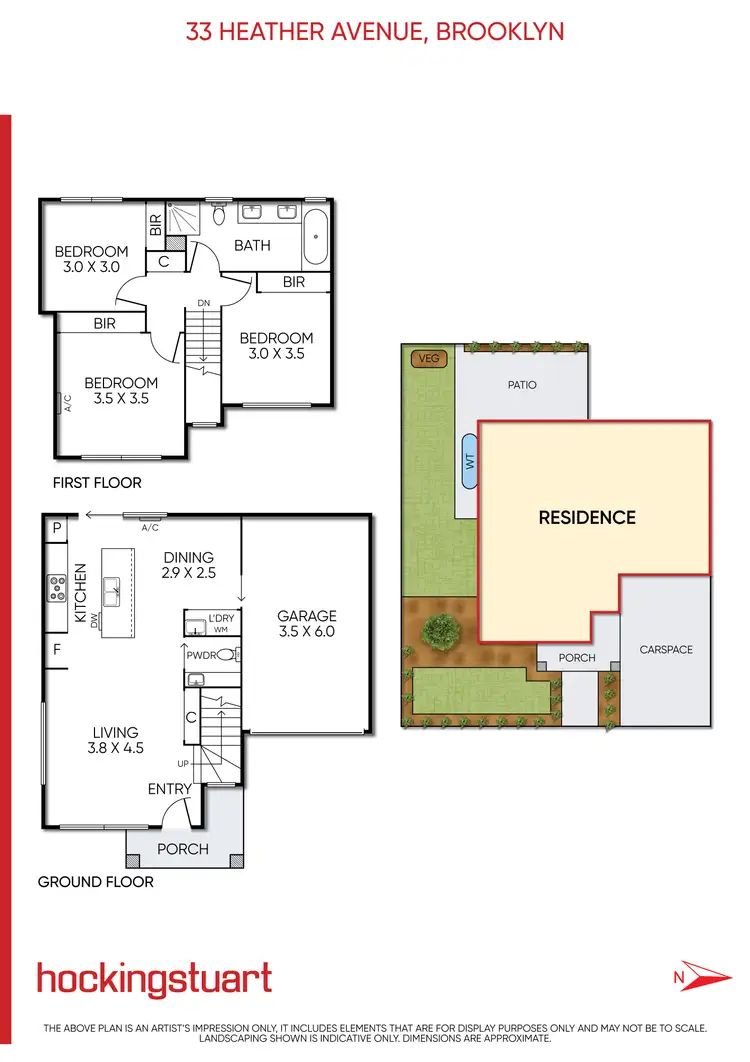 Floorplan of Homely townhouse listing, 33 Heather Avenue, Brooklyn VIC 3012
