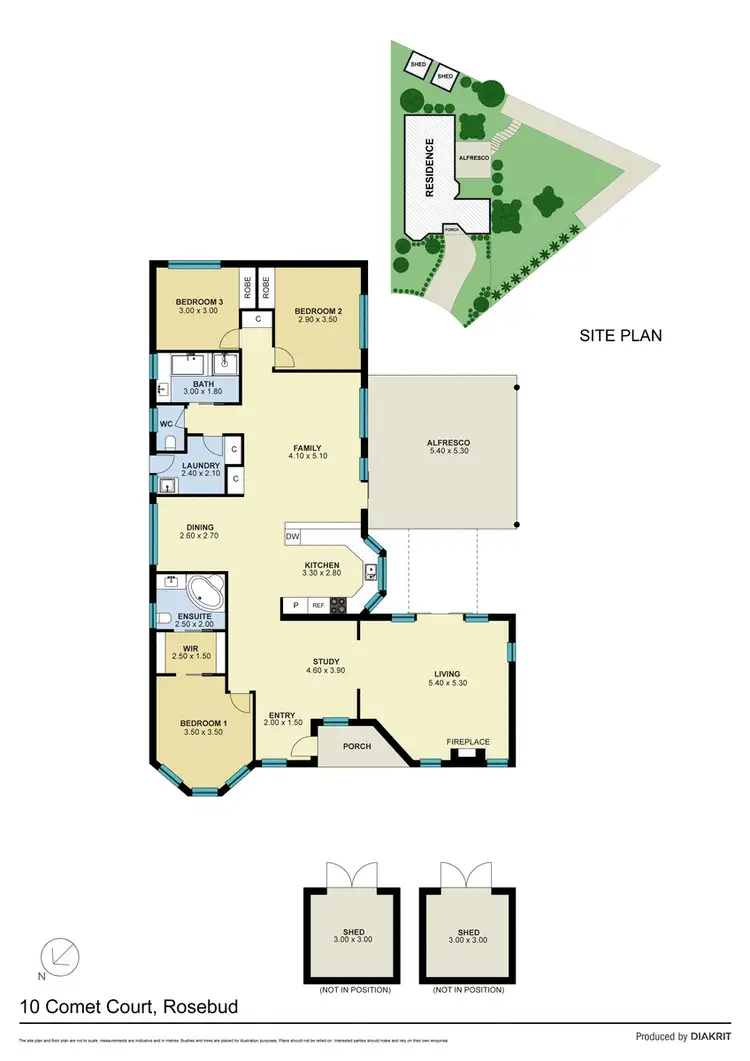 Floorplan of Homely house listing, 10 Comet Court, Rosebud VIC 3939