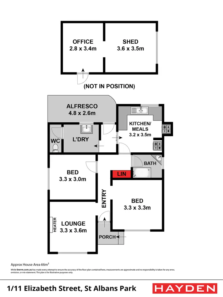 Floorplan of Homely house listing, 1/11 Elizabeth Street, St Albans Park VIC 3219