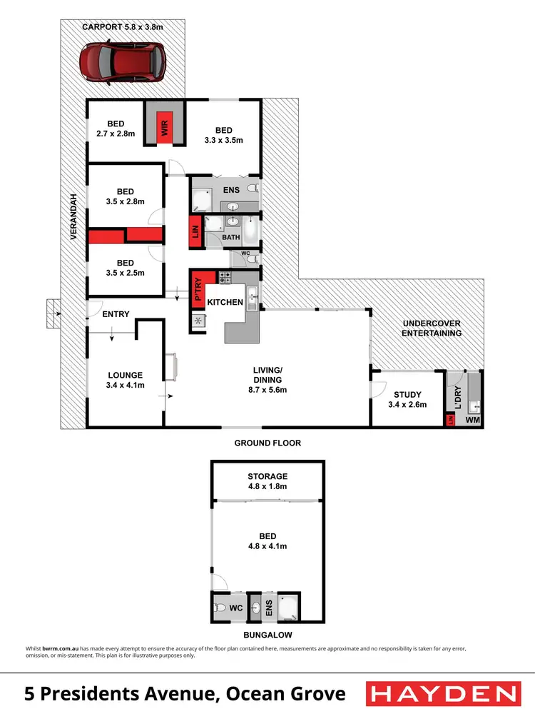 Floorplan of Homely house listing, 5 Presidents Avenue, Ocean Grove VIC 3226