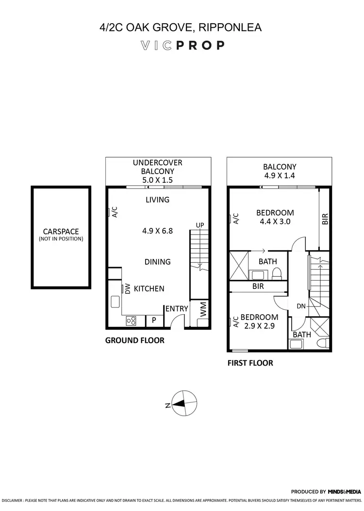 Floorplan of Homely townhouse listing, 4/2C Oak Grove, Ripponlea VIC 3185