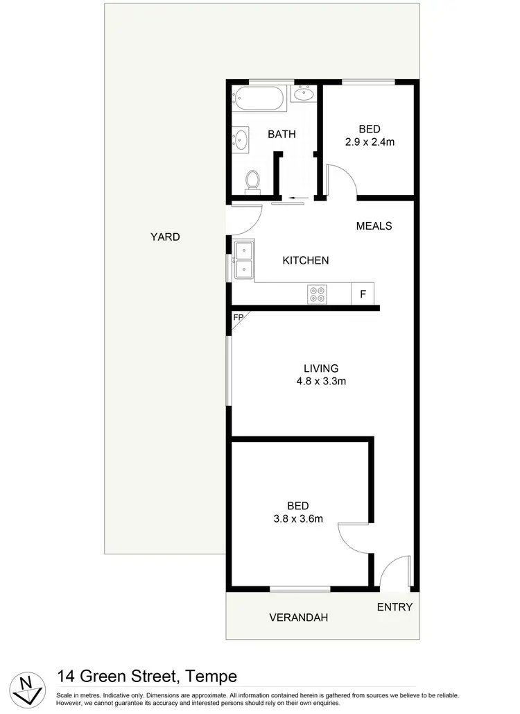 Floorplan of Homely semi-detached listing, 14 Green Street, Tempe NSW 2044
