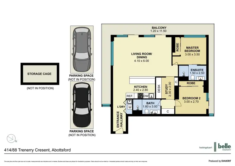 Floorplan of Homely apartment listing, 414/88 Trenerry Crescent, Abbotsford VIC 3067