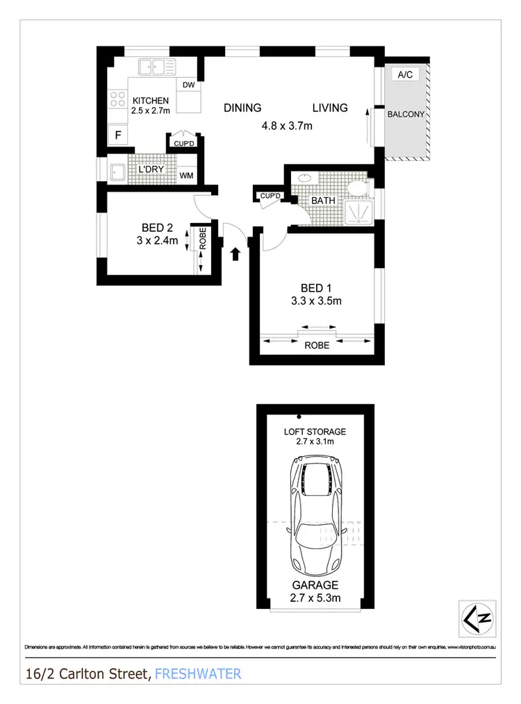 Floorplan of Homely apartment listing, 16/2 Carlton Street, Freshwater NSW 2096