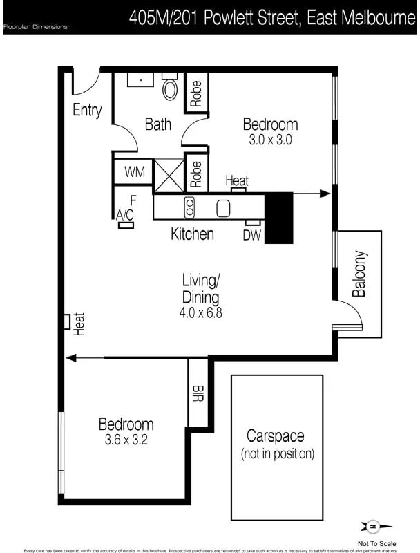 Floorplan of Homely apartment listing, 405M/201 Powlett Street, East Melbourne VIC 3002