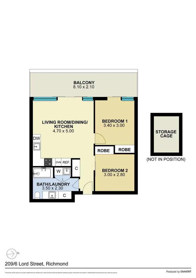 Floorplan of Homely apartment listing, 209/6 Lord Street, Richmond VIC 3121