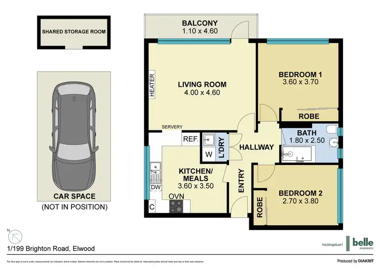Floorplan of Homely apartment listing, 1/199 Brighton Road, Elwood VIC 3184