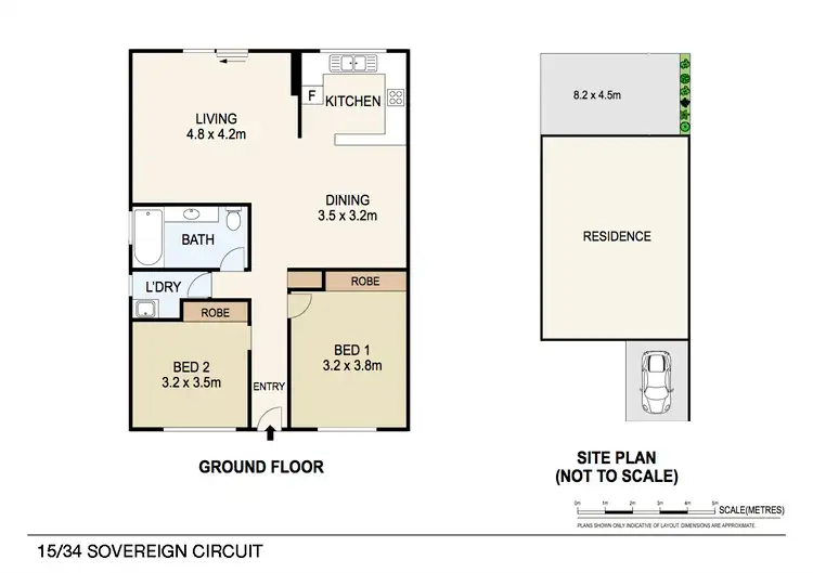 Floorplan of Homely semi-detached listing, 15/34 Sovereign Circuit, Coconut Grove NT 810