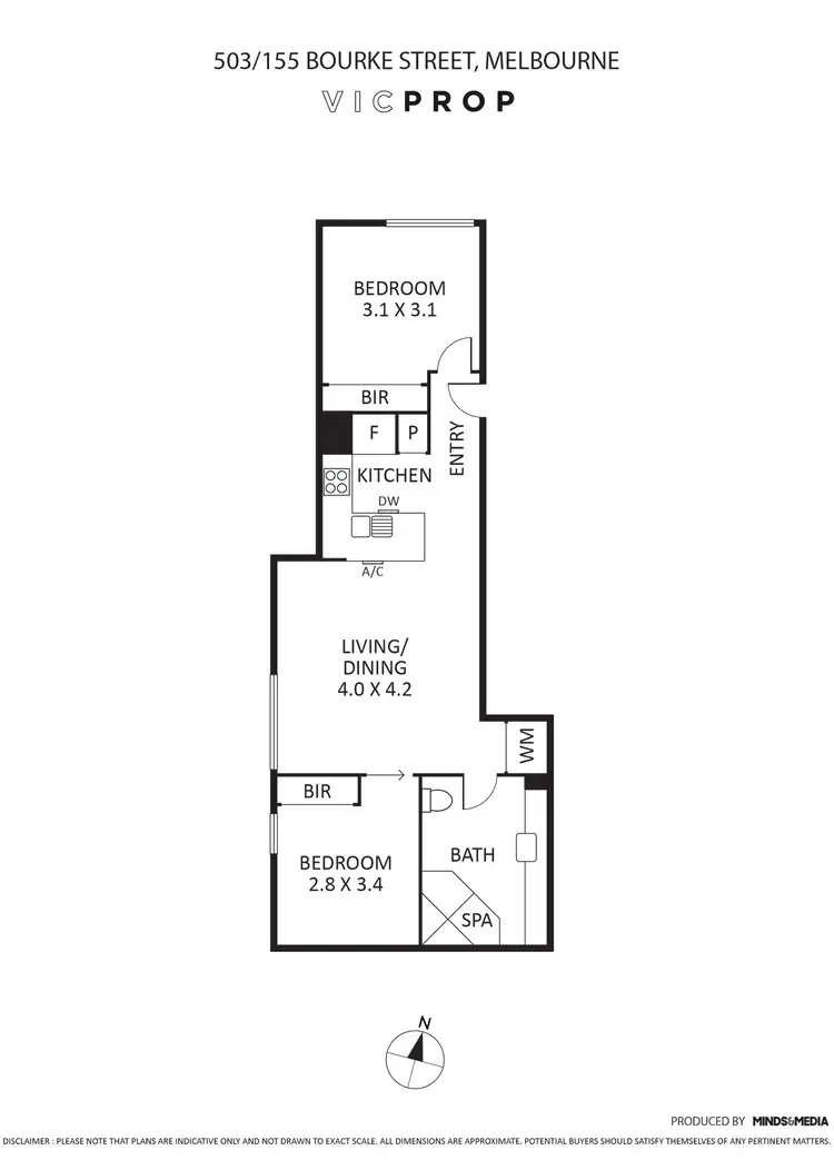 Floorplan of Homely apartment listing, 503/155 Bourke Street, Melbourne VIC 3000