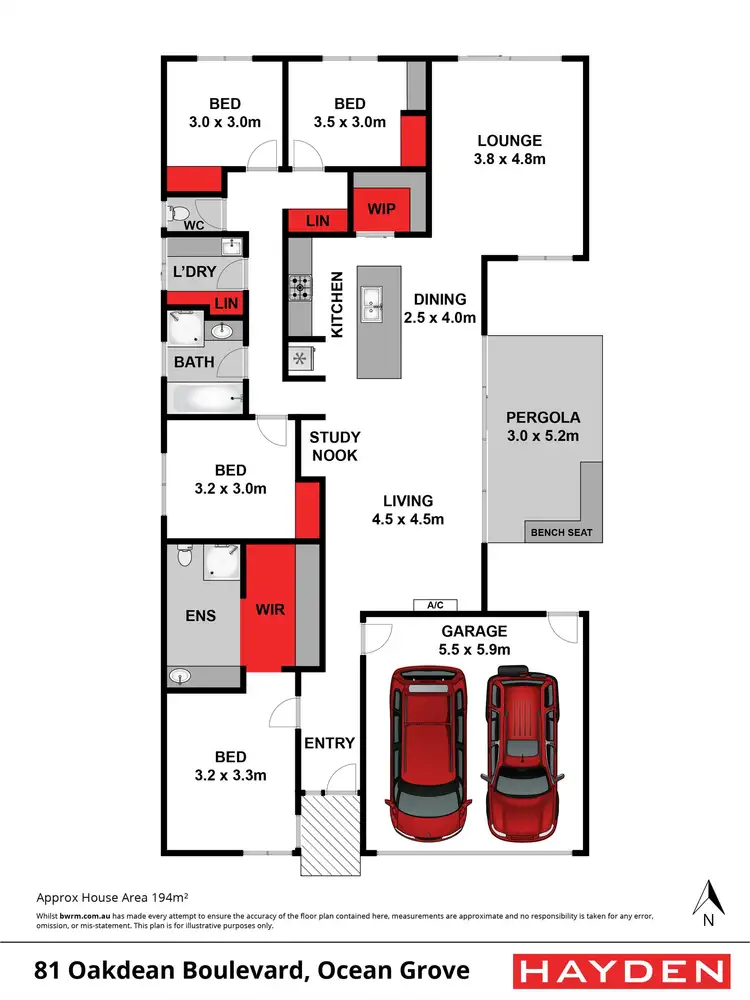 Floorplan of Homely house listing, 81 Oakdean Boulevard, Ocean Grove VIC 3226