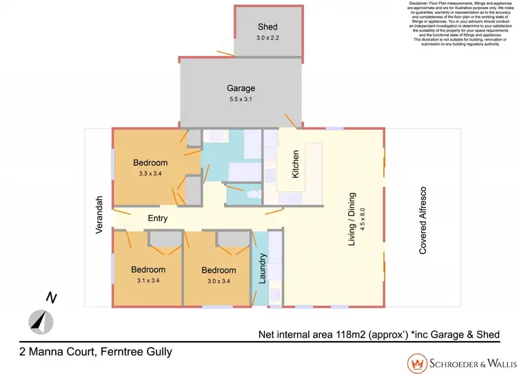 Floorplan of Homely house listing, 2 Manna Court, Ferntree Gully VIC 3156