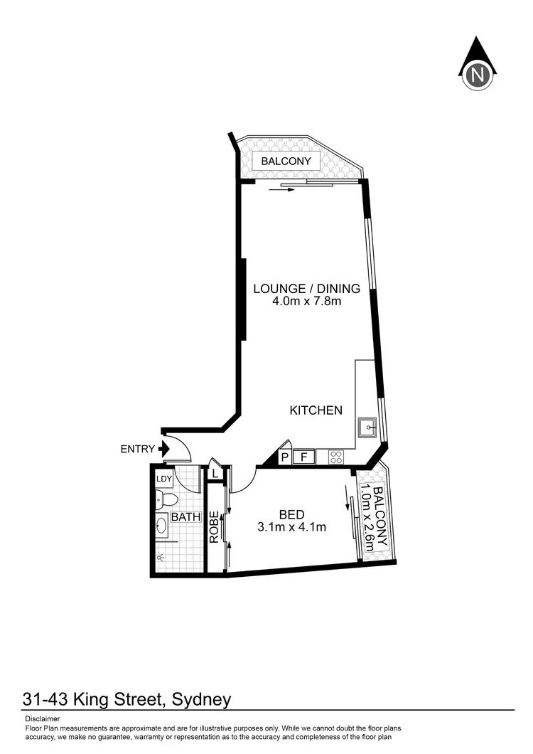 Floorplan of Homely apartment listing, 31-43 King Street, Sydney NSW 2000
