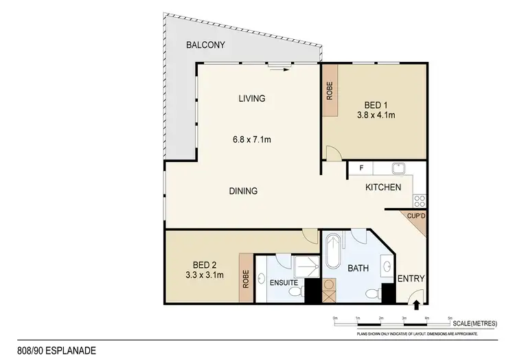 Floorplan of Homely unit listing, 808/90 Esplanade, Darwin City NT 800
