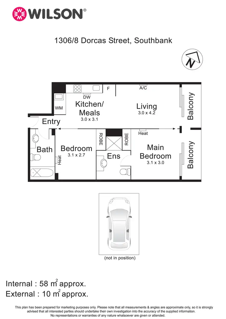 Floorplan of Homely apartment listing, 1306/8 Dorcas Street, Southbank VIC 3006