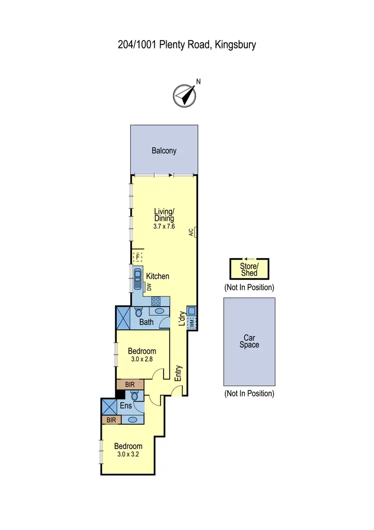 Floorplan of Homely apartment listing, 204/1001 Plenty Road, Kingsbury VIC 3083