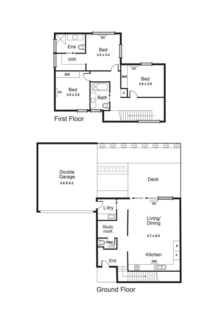 Floorplan of Homely townhouse listing, 2/21 Barry Street, Bentleigh VIC 3204